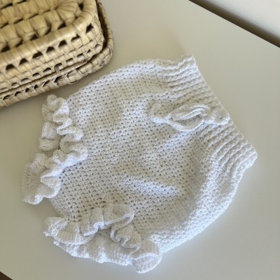Tapa Fraldas Folhinho - Croché - Branco