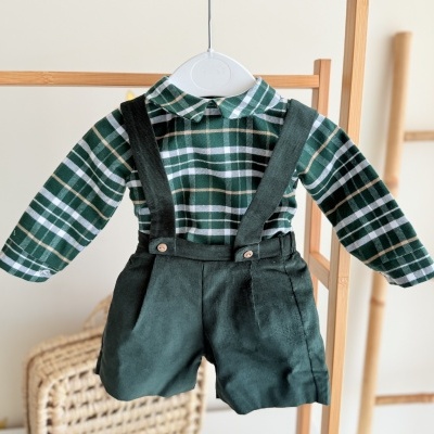 Conjunto calção + camisa Xadrez Verde
