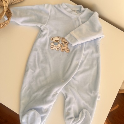 Babygrow Veludo azul ursinho