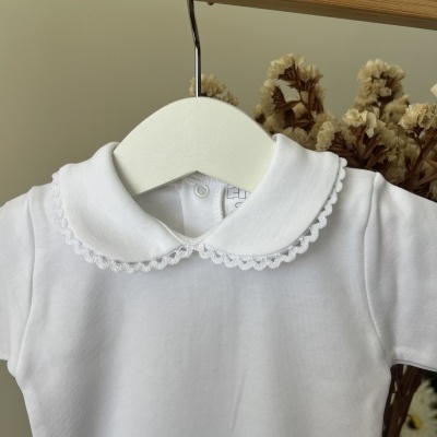 Bodie Gola Peter Pan Branco de Manga Curta