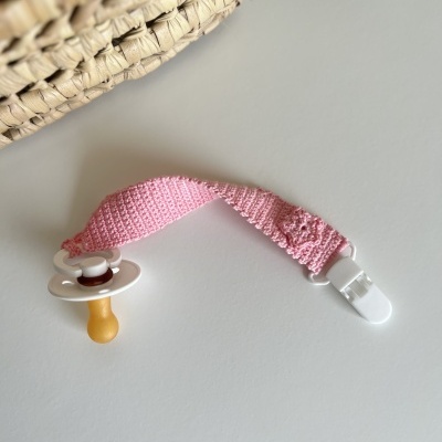 Prende chupetas Rosa croché