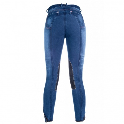 Calças de Criança/Senhora HKM "Summer Denim Alos Knee Patch"