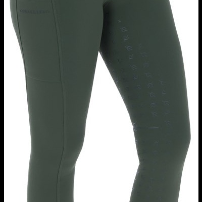 Calças justas verdes com bolso lateral e grip antiderrapante