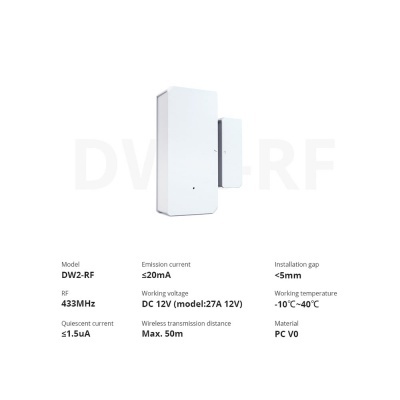 Sensor de porta RF Sonoff DW2-RF