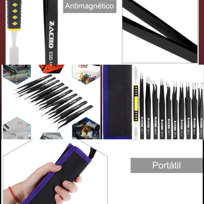 Pinças de precisão Zacro 11 peças