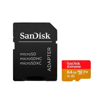 Cartão memória Sandisk microSDXC UHS-I C10 U3 V30 64GB