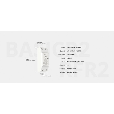 Módulo interruptor WiFi Sonoff BASICR2