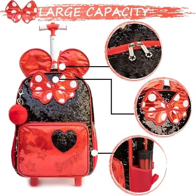 Kit Escolar Minnie Vermelho - Coleção Escolar 2025, tamanho grande, envio imediato