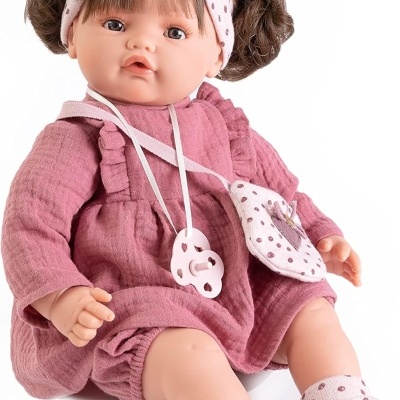 Boneca Bia Bebé Reborn 42cm em Vinil com acessórios, chora ao tirar a chupeta, receba em 3 dias uteis