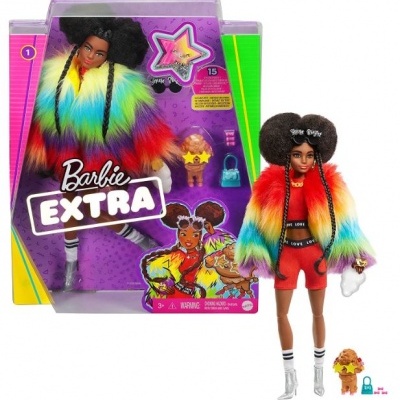 Boneca Barbie Extra, cabelo afro, com filhote e 15 acessórios