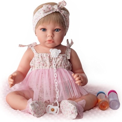 Bebé Reborn Boneca Aurora 50cm, 2kg, corpo inteiro em Vinil siliconado com acessórios, feito a mão, recém nascido