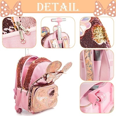 Kit Escolar Minnie: Mochila Grande Trolley + Lancheira + porta lápis