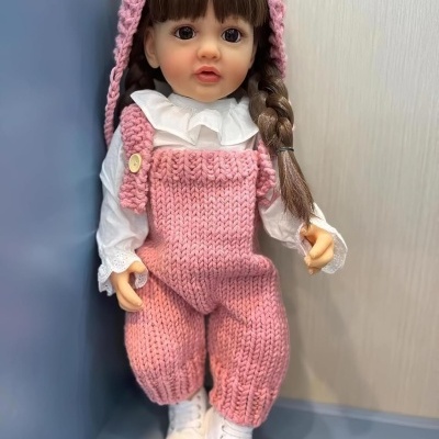 Boneca Bebé Toddler Reborn realista 55cm em Silicone Vinílico corpo inteiro banhável com acessórios