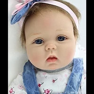 Boneca Bebé Reborn 55cm em Silicone Vinílico com acessórios, feito a mão, olhos abertos, bebé realista