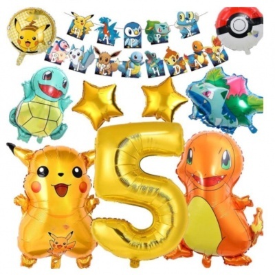 Cópia de Kit festa de anos Pokemon - 10 peças de 2 a 5 anos.