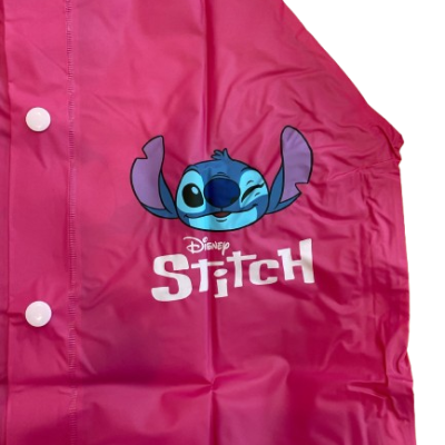 Capa de Chuva Stitch Rosa, 100% em PVC impermeável, envio imediato, receba em 2 dias