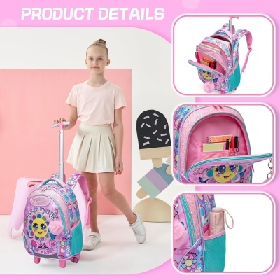 Kit Escolar Good Vibes Mochila com Trolley + Lancheira + Porta Lápis: tamanho grande