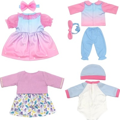 Kit roupas para Bebe Reborn de 35 a 45cm, 4 conjuntos de roupa, + acessórios para bonecas Reborn