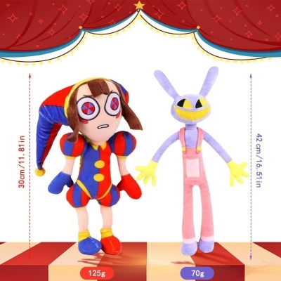 Circo Digital Peluches Pomni e Jax tamanho grande, Circo Digital Pomni e Jax o Coelho 2 peluches