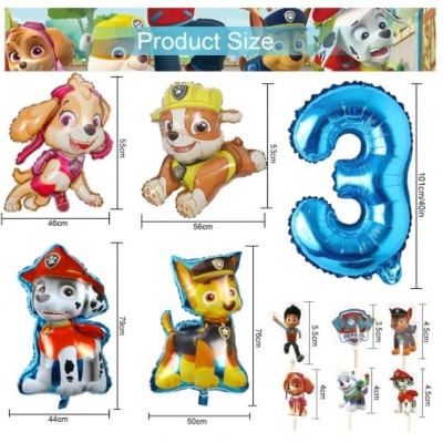 Kit festa de anos Patrulha Pata - 32 peças de 2 a 5 anos.