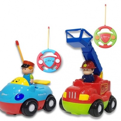 Kit Primeiro Carro com comando Som e Luz - Top Race Cartoon 2 carros telecomandados