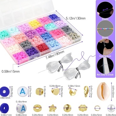 Kit de Missangas Infantil 20860 Peças – DIY para Fazer Pulseiras, Colares e Acessórios Criativos