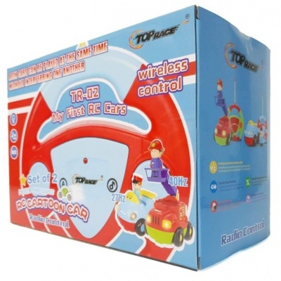 Kit Primeiro Carro com comando Som e Luz - Top Race Cartoon 2 carros telecomandados