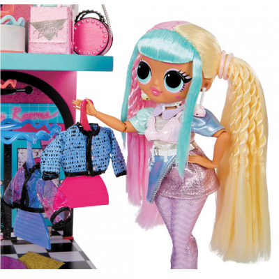 LOL Surprise Mall of Surprises mais de 50 surpresas, Boutiue LOL de 2 pisos e cafetaria, função giratória,