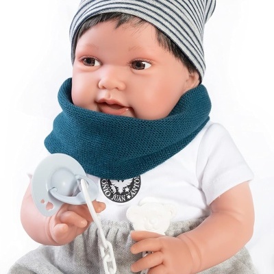 Boneca Bebé Reborn menino 42cm em Silicone Vinílico com Skate, feito a mão