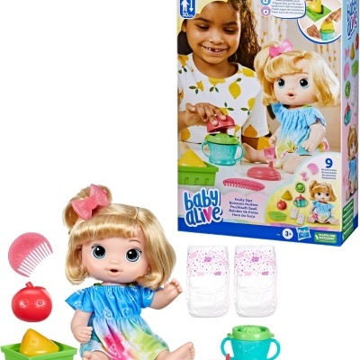 Boneca Baby Alive 30Cm Hora do Suco Com Acessórios e Fraldinha - Baby Alive que faz xixi e cocó