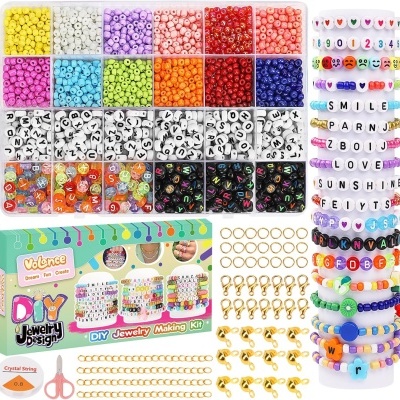 Kit de Missangas Infantil 3000 Peças – DIY para Fazer Pulseiras, Colares e Acessórios Criativos