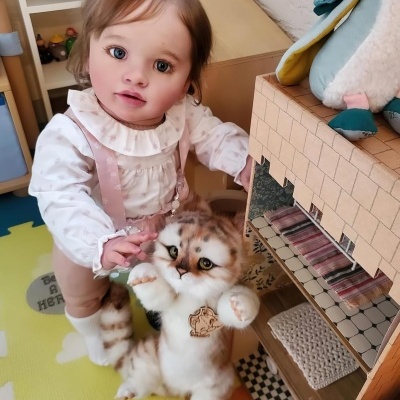 Boneca Bebé Toddler Reborn realista 66 cm em Silicone Vinílico com acessórios