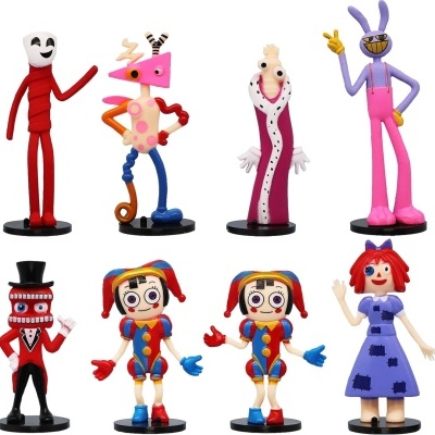 Circo Digital figuras decorativas, 8 mini figuras decoração de festa, envio imediato