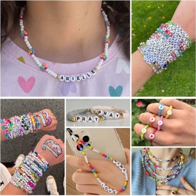 Kit de Missangas Infantil 5800 Peças – DIY para Fazer Pulseiras, Colares e Acessórios Criativos