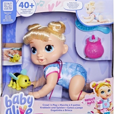 Baby Alive Harper Hugs, ela engatinha e emite mais de 40 sons, receba em até 3 dias uteis.