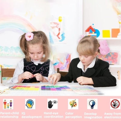 Kit de Missangas Infantil 20860 Peças – DIY para Fazer Pulseiras, Colares e Acessórios Criativos