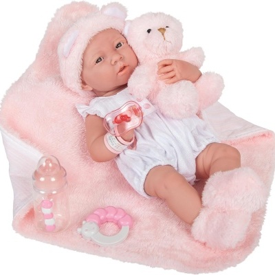 Bebé Reborn recem nascido 40cm corpo inteiro Vinil/silicone, livre de BPA, com acessórios