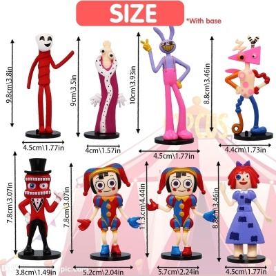 Circo Digital figuras decorativas, 8 mini figuras decoração de festa, envio imediato