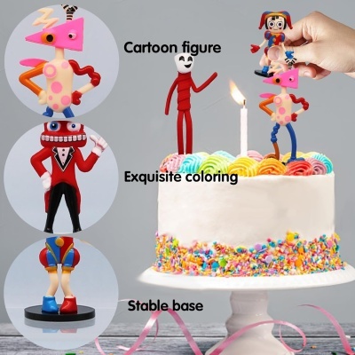 Circo Digital figuras decorativas, 8 mini figuras decoração de festa, envio imediato