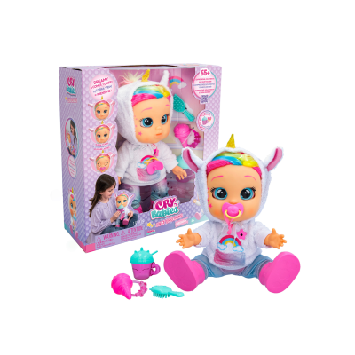 Nova Boneca Cry Babies Dreamy Unicórnio, bebé chorão Dreamy primeiras emocões