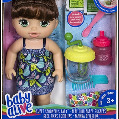 Baby Alive Papinha Divertida, hora da Papinha, faz xixi e cocó