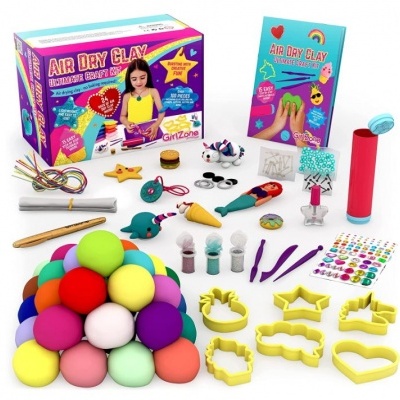 Kit modelagem argila para crianças, sem forno, modelagem argila a seco, 100 acessórios