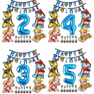 Kit festa de anos Patrulha Pata - 32 peças de 2 a 5 anos.