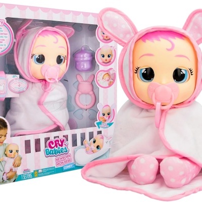 Cry Babies Newborn Coney - Boneca interativa com pulseira inteligente,
