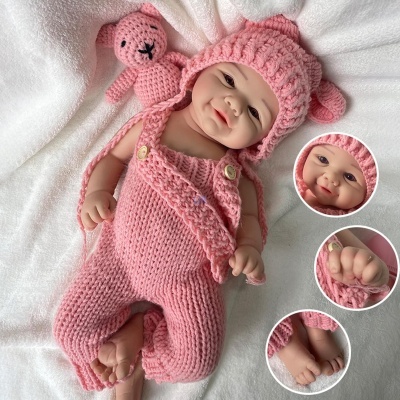 Boneca Bebé Reborn Menina 43cm Corpo banhável, boneca 100% Silicone de platina, corpo macio e flexível, 2,6kg,