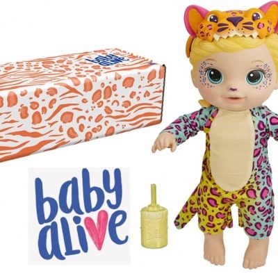 Baby Alive Leopardo - faz xixi, Baby Rainbow Wildcats Hasbro