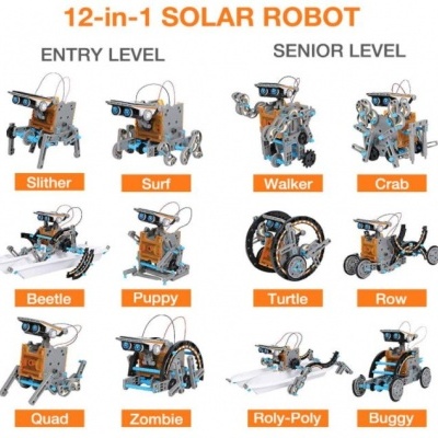 Robot Solar 12 em 1 - 190 peças. Brinquedo educacional