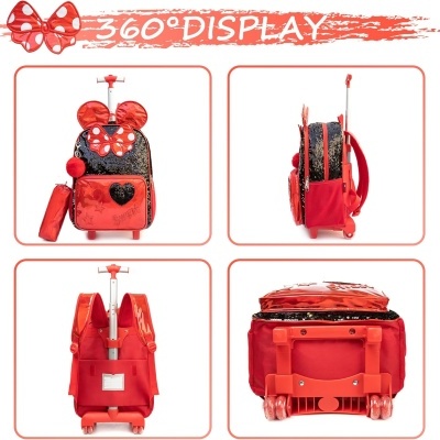 Kit Escolar Minnie Vermelho - Coleção Escolar 2025, tamanho grande, envio imediato