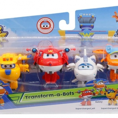 Super Wings - Pack 4 Transform-a-Bots, serie 2