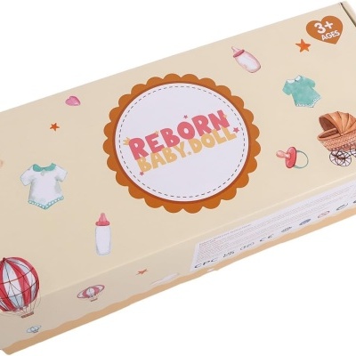 Boneca Bebé Reborn Cabelos vermelhos, 50cm em Silicone Vinílico e tecido, detalhes realistas, com acessórios